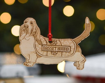 Personalised Basset Hound Dog Decoration - Detailed