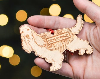 Personalised Cocker Spaniel Dog Decoration - Detailed