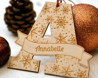 Personalised Snowflake Initial Decoration