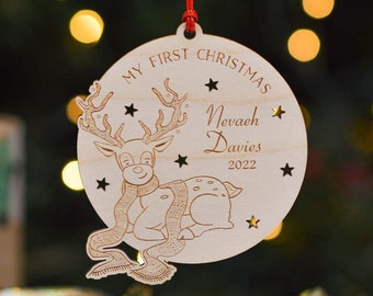 Personalised My First Christmas - Reindeer Decoration