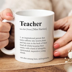 Taza personalizada de definición de maestro