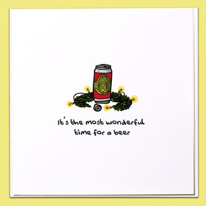 Het is de mooiste tijd voor een bier-kerstkaart