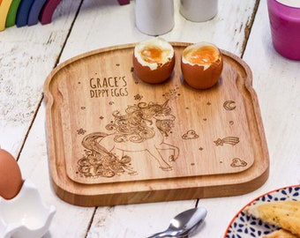 Personalised Breakfast Egg Board - Unicorn