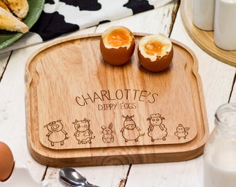 Personalised Breakfast Egg Board - Farm Animals