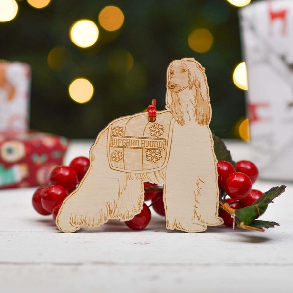 Personalised Afghan Hound Dog Decoration - Detailed