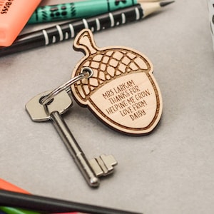 Personalised Detailed Acorn Keyring
