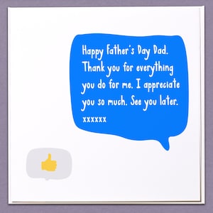 Biglietto d'auguri per la festa del papà con pollice in su