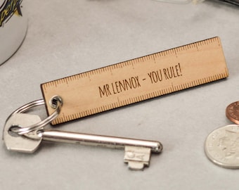 Personalised Ruler Teacher Keyring