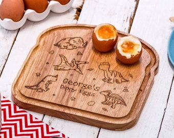 Personalised Breakfast Egg Board - Dinosaurs