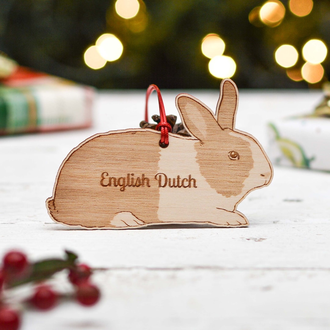 Englisg Rabbit Personalised English Dutch Rabbit Decoration - Etsy