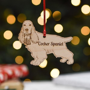 Personalised Cocker Spaniel Short Tail Dog Decoration - Detailed