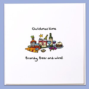 Kersttijd Brandewijn, bier en wijn! Kerstkaart