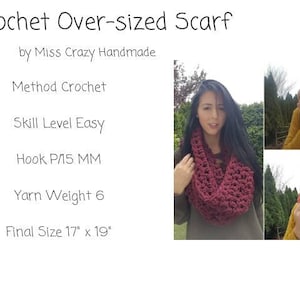 Crochet Scarf Pattern, Oversized Scarf Pattern, Easy Scarf Pattern, Easy Pattern, Crochet Pattern, Crochet Scarf, Oversized Scarf