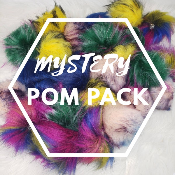 MYSTERY PACK | Faux Fur Pom Poms | Hat Topper | Crochet Knit Beanie Pom | Scarf Pom Pom | Pom Pom Pack