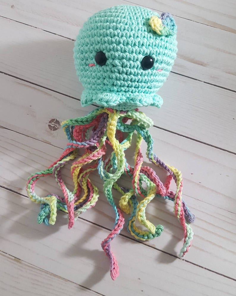 Crochet JellyfishMint Rainbow Jellyfish Crochet Toy Etsy