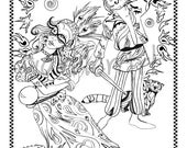 Items Op Etsy Die Op Nacht Circus Show Kleurplaat Waarzegster En