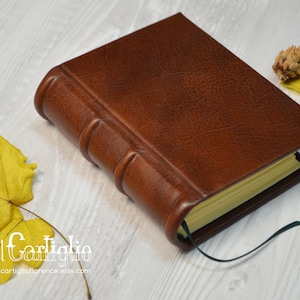 Scrapbook, Guest book, Leather sketchbook, Hardcover journal,Italian leather journal