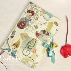 Alice in Wonderland secret diary. Journal with lock and key. Fairy tale diary with key
