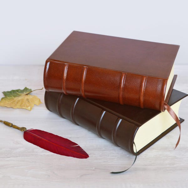 Extra dik Italiaans notitieboek (18x25 cm), gastenboek, leren schetsboek, grimoire, spreukenboek - Hardcover - 1000 blanco of gelinieerde pagina's om op te schrijven