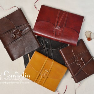 Leather  journal with wraparound strap, Soft cover travel diary, Leather planner