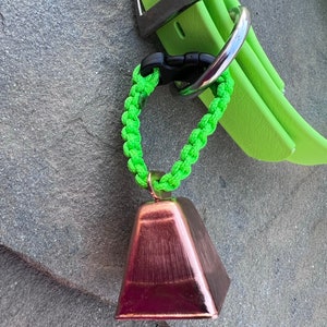 Medium Copper Cow/Dog Bell and Dog ID Tag Strap Hiking/Hunting/Walking/Wandering Senior image 3