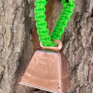 Medium Copper Cow/Dog Bell and Dog ID Tag Strap Hiking/Hunting/Walking/Wandering Senior image 4