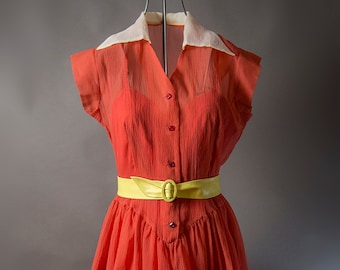 Vintage 60s Dress, 50s Sheer Summer Dress, Rockabilly Fashion, Vintage Fashion, 50s Statement Dress, 60s Cocktail Dress, Madmen Fashion