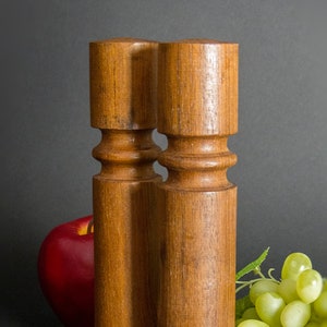 Vintage 70s S P Shakers, Teak Salt and Pepper Shakers, Teak Tableware,  Mid Century Decor, Danish Modern Decor, Teak Kitchenware, 70s Teak