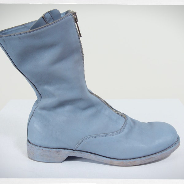 Handcrafted Ankle Boots, GUIDI Italian Booties, Designer Booties, Artsy Fashion, Boho Fashion, Italian Designer, Light Blue Boot, GUIDI Boot