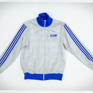 Retro Style Track Jacket, Vintage Fashion, Vintage Track Jacket, Street Style, 90s Style Adidas, White ADIDAS Track Jacket, Y2K Fashion