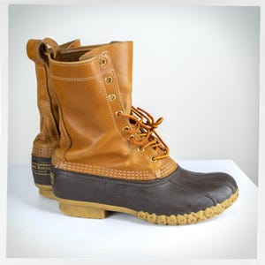 Vintage 90s J.Crew Brown Olive Leather Duck Base Lace Up Snow Boots 90s 1990s Duck Boots - Etsy main image 4