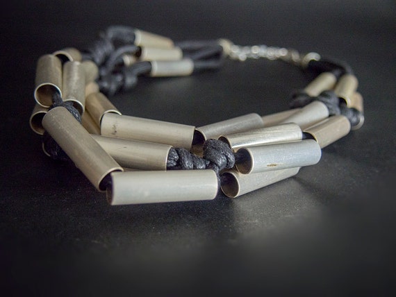 Retro 80s Huge Necklace, Brutalist Oversized Neck… - image 5