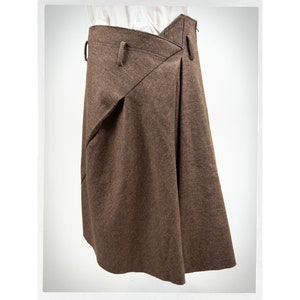 Khaki wrap top around skirt
