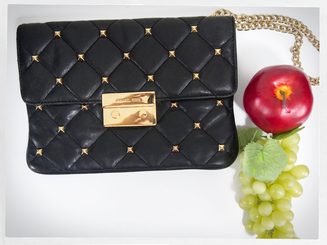 Shoulder Bag Michael Kors Black Clutch With Gold Chain Michael