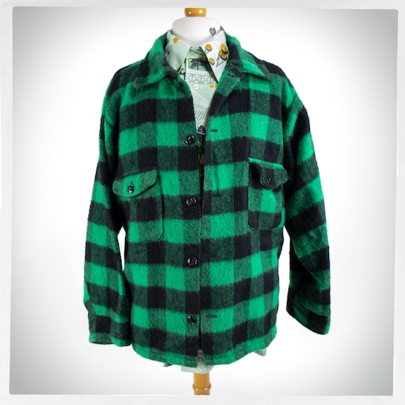80s Canadian Wool Jacket, 90s Wool Jacket, BUFFALO PLAID Wool