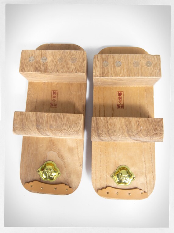 Retro Japanese Flip Flops, Japanese Wooden Geta, … - image 3