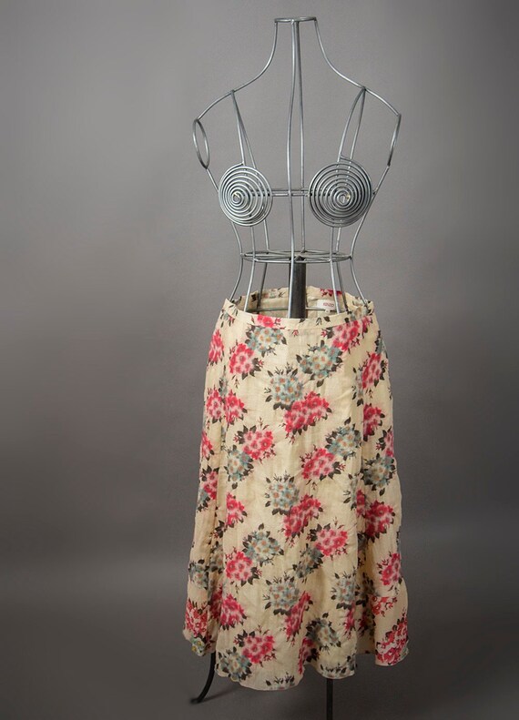 Vintage 90s KENZO Floral Skirt, BOHO Style Skirt,… - image 2
