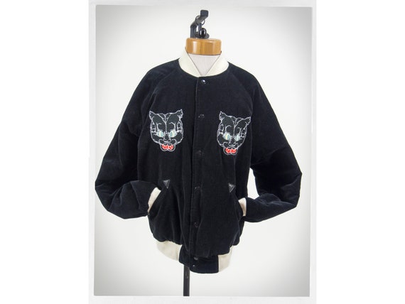 Retro Style Jacket, Asian Bomber Jacket, Velvet Bo