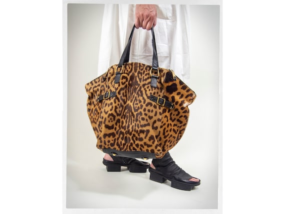 Women's Star Bag in leopard print pony skin