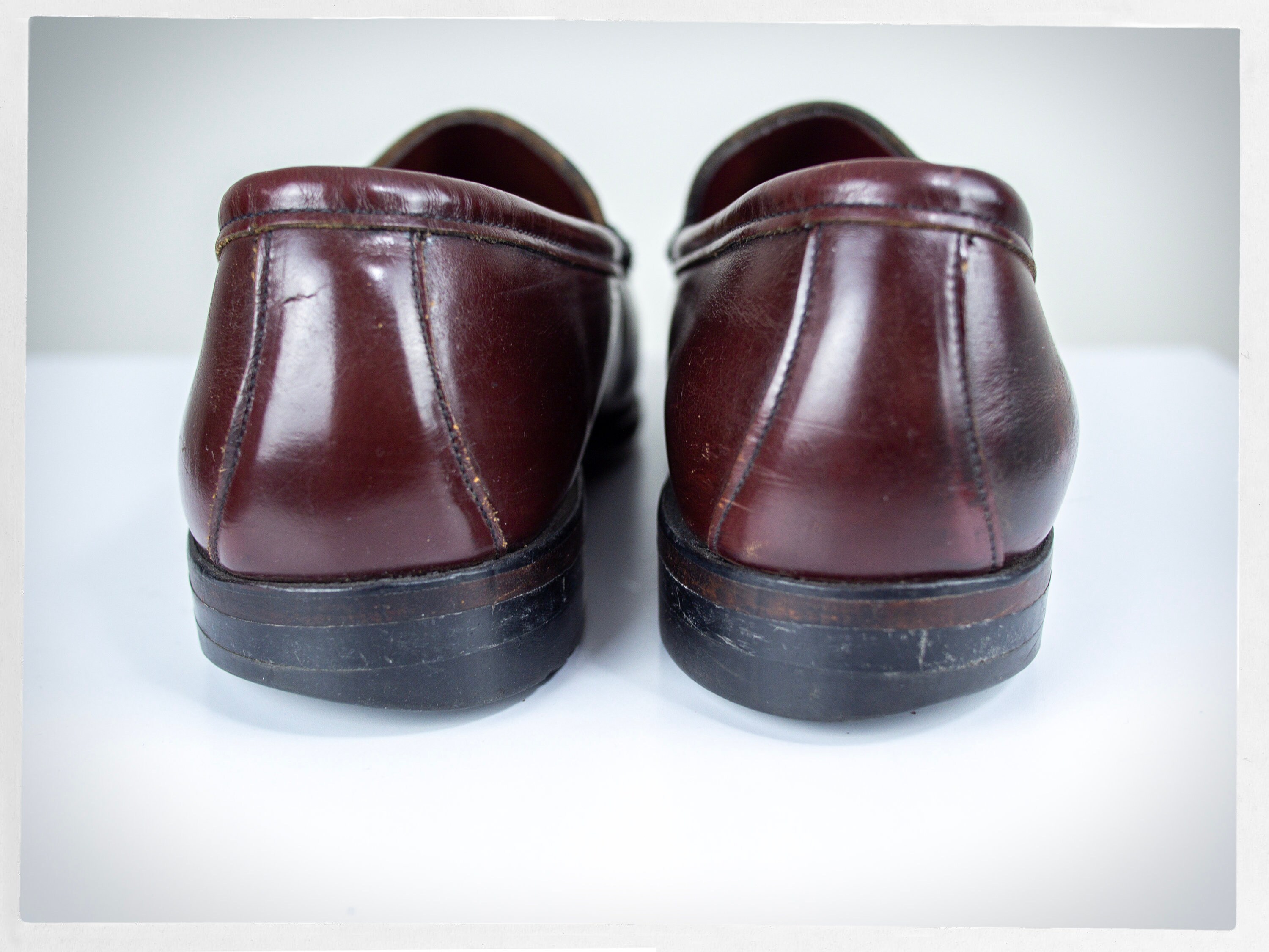 Retro 90s Penny Loafers, Leather Moccasin Loafers, Steel Toe