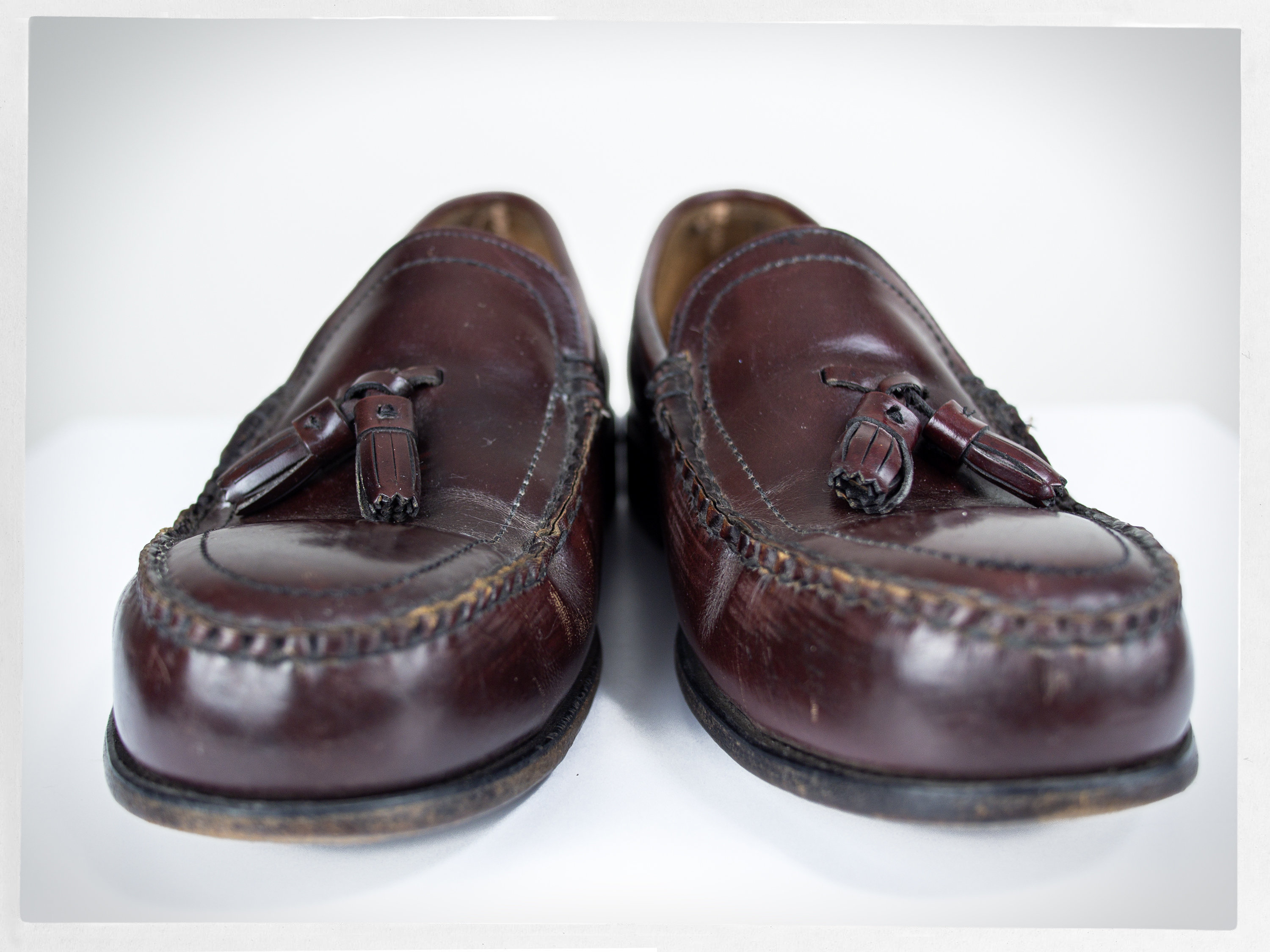 Retro 90s Penny Loafers, Leather Moccasin Loafers, Steel Toe