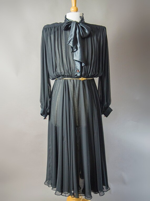 Retro 80s Dress, 80s WAYNE CLARK Dress, Dynasty Dr