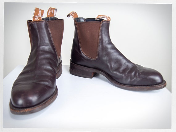 Vintage RM Williams Boots Chocolate Brown Leather Chelsea 