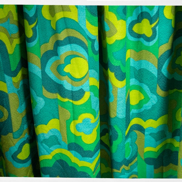 Vintage 60s Curtains, Op Art Curtains, Mid Century Modern Curtain, 60s Psychedelic Fabric, Retro 60s Modern Curtain, Retro 70s Curtains