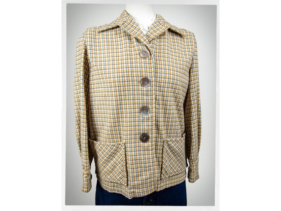 Vintage 60s Jacket, 70s PENDLETON Jacket, Plaid Wool Jacket