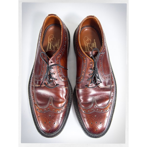 Vintage 70s Shoes, Vintage Mens Shoes, Gentlemens Shoes, Vintage FLORSHEIM Shoes, Oxblood Brogue Shoes, Rockabilly Fashion, Street Fashion