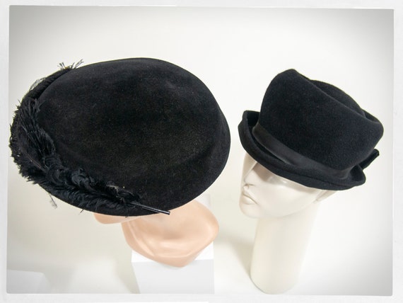 60s Hat Collection, 50s Black Hats, 40s Hats, Pin… - image 9
