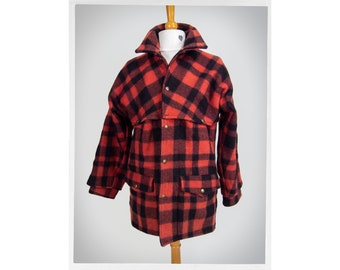 Retro 50s Hunting Coat, Wool Hunting Jacket, 60s Red Check Jacket