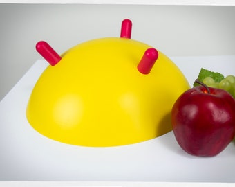 Ola Wihlborg IKEA Fruit Bowl — 90s Yellow Postmodern, Red Feet