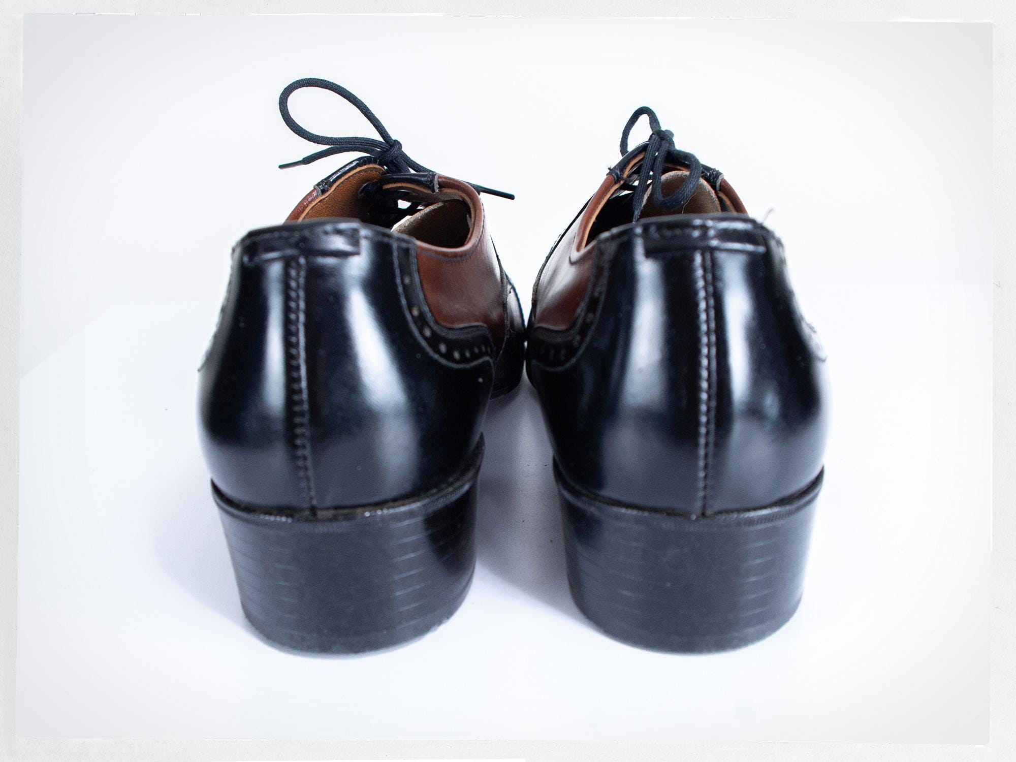 OLD STOCK Square Toe Shoes, 60s Leather Mens Shoes, Vintage 70s